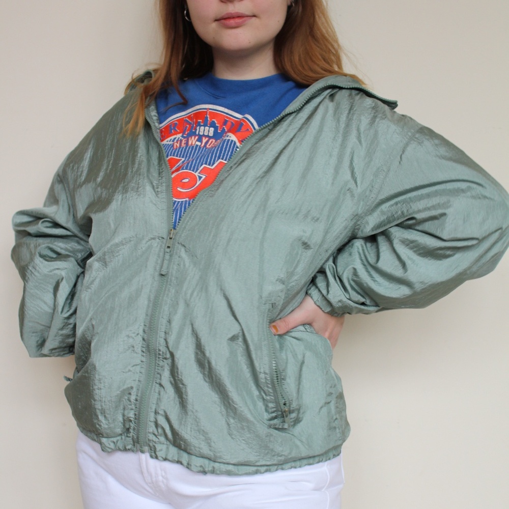 80s Mint Green Windbreaker